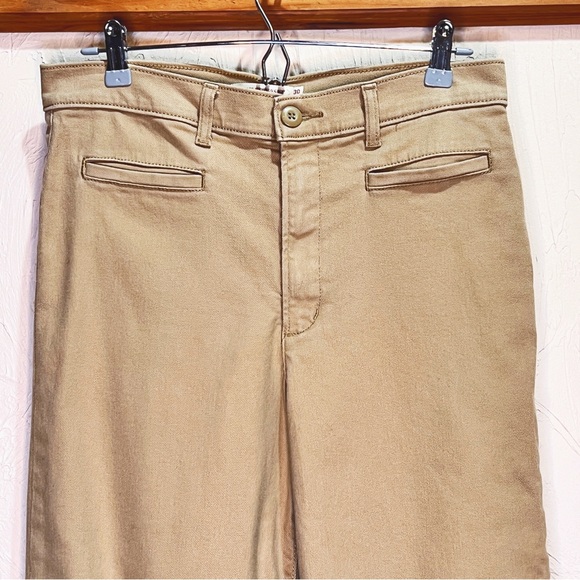 Levi's Ribcage Wide Leg Jeans Khaki Tan Women's 30 Cropped Ankle - Picture 8 of 10